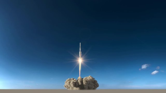 rocket takes off to space