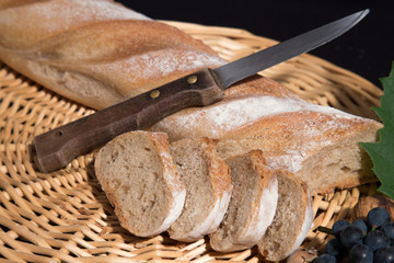 French bread ,French Bread isolated with Wood background