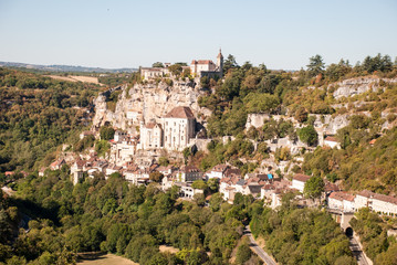Fototapeta na wymiar View of Rocamadour village, Midi-Pyrenees Region, Lot Department, France, Europe