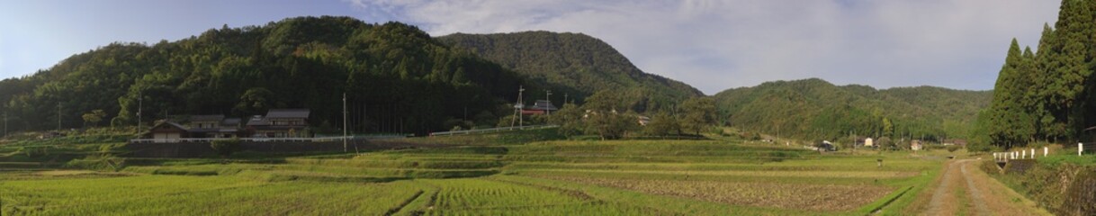 Terraced rice fields called Tanada,Oecho,Fukuchiyama,Kyoto,Japan
