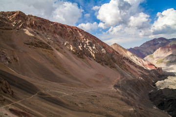 Beautiful view of Pamir mountains near the Lenin peak, Kyrgyzstan