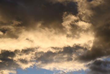 Obraz premium Cloud sky at sunset.