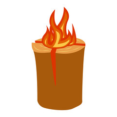 Isolated illustration of campfires logs burning bonfire. Bonfires on white background. Vector bonfire isolated and wood explosion glowing bonfire isolated. Red nature burning blazing power vector.