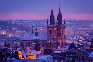 Foto op Canvas Prague church in morning light. Prague in winter. © VOJTa Herout