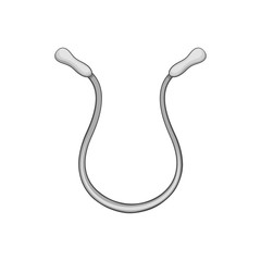 Skipping rope icon in black monochrome style isolated on white background vector illustration