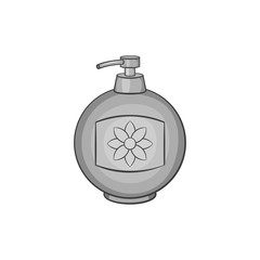 Bottle of cream icon in black monochrome style isolated on white background. Care symbol vector illustration