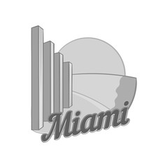 Sign Miami icon in black monochrome style isolated on white background. Badge symbol vector illustration