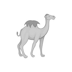 Camel icon in black monochrome style isolated on white background. Animal symbol vector illustration