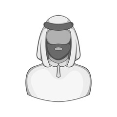 Male arab icon in black monochrome style isolated on white background. People symbol vector illustration