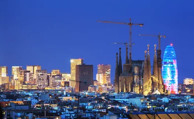 Crédence de cuisine en verre imprimé Barcelona Barcelona skyline, Spain