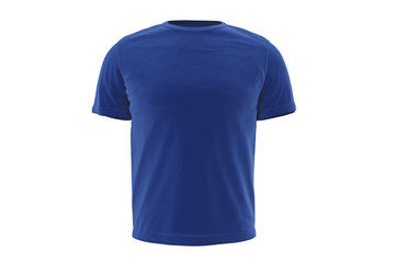 T-shirt mens blue style clothes, front view. 3D graphic - 120907776