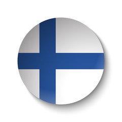 Obraz premium White paper circle with flag of Finland. Abstract illustration