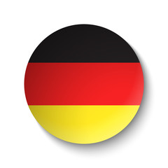 White paper circle with flag of Germany. Abstract illustration