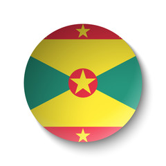 White paper circle with flag of Grenada. Abstract illustration