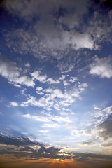 bright sunny dawn in heaven