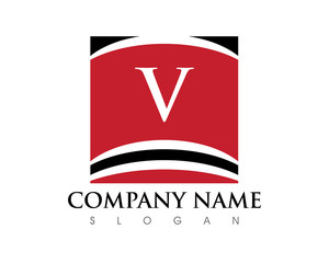 V Letter Square Logo