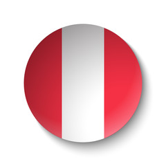 White paper circle with flag of Peru. Abstract illustration