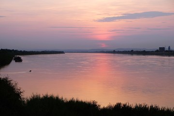 sunset on the river