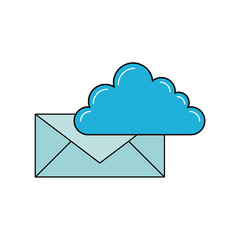 envelope message with social media icon vector illustration design