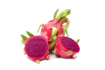 Red dragon fruits isolated