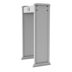 Metal detector scanner. 3D render isolated on white.