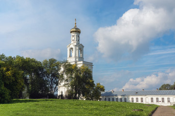 Fototapeta na wymiar St. George monastery in Novgorod region. One of the oldest russian church. 
