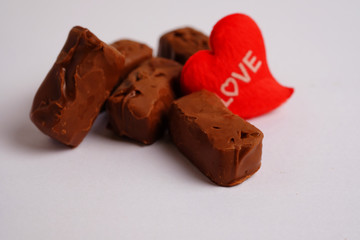 Chocolate and heart.