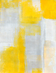 Malarstwo abstrakcyjne szary i żółty - 120920758
