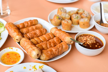 Traditional Vietnamese Meatball Wraps Called Nam Neung