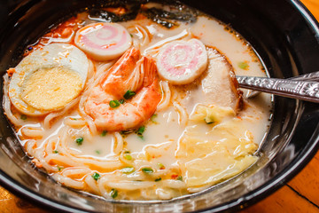 Spicy ramen, spicy japanese noodles.