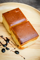 Caramel custard cake.
