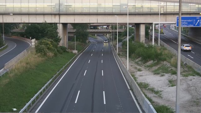 Empty highway, several level road