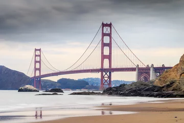 Fotobehang Baker Beach, San Francisco Uitzicht op de Golden Gate Bridge