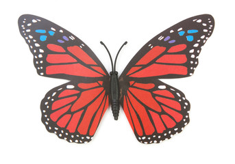 Obraz na płótnie Canvas red fake butterfly isolated