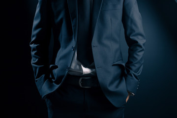 Businessman Put His Hand in His Pocket