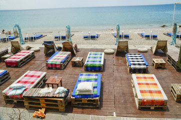 beach in Patra city,nautical club, Greece