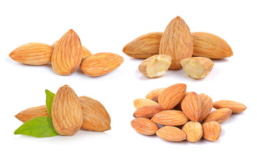 almond nuts isolated on white background