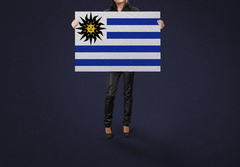 URUGUAY, Banner, Flag holding hands,