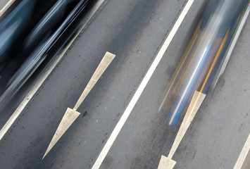 Fototapeta premium Blur car on the road