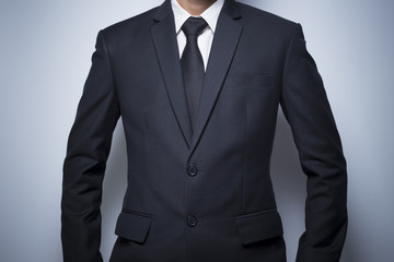 Businessman informal akimbo action