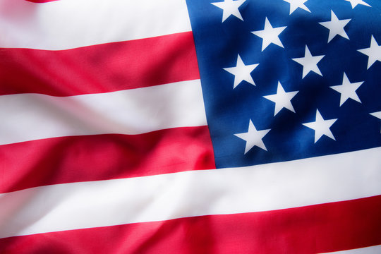 United States flag background.