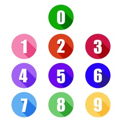 Colorful Set of Flat Numbers with Long Shadow