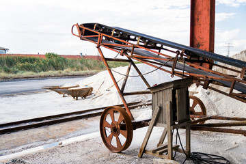 piles of salt in a storage