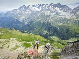 Fototapeta premium Grimpeur dans le Beaufortain