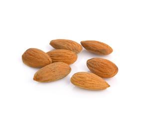 almonds isolated on the white background