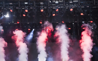 Stage lights and smoke on concert