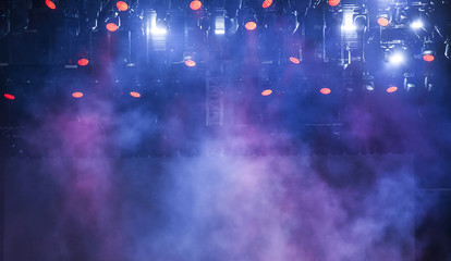 Stage lights and smoke on concert