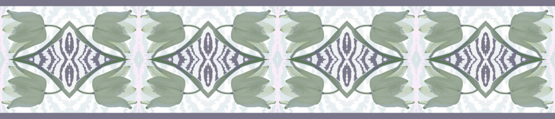 Beautiful floral border with bellflowers. Fritillaria flower.