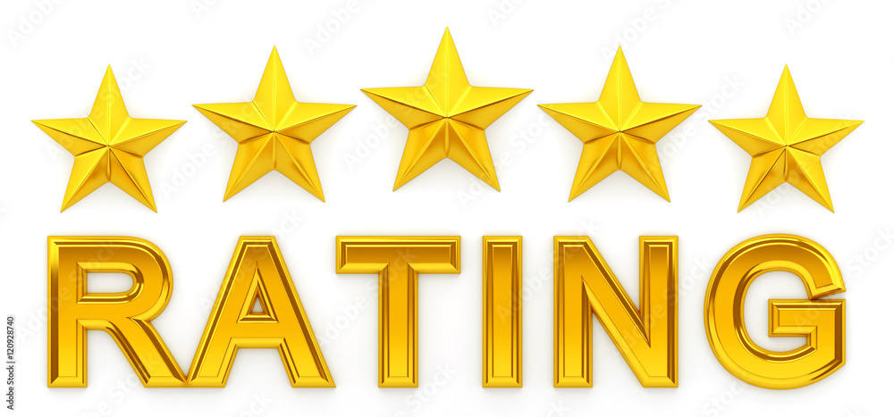 Wall mural five star rating - 3d rendering
