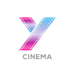 Abstract letter Y logo for videotape film production
